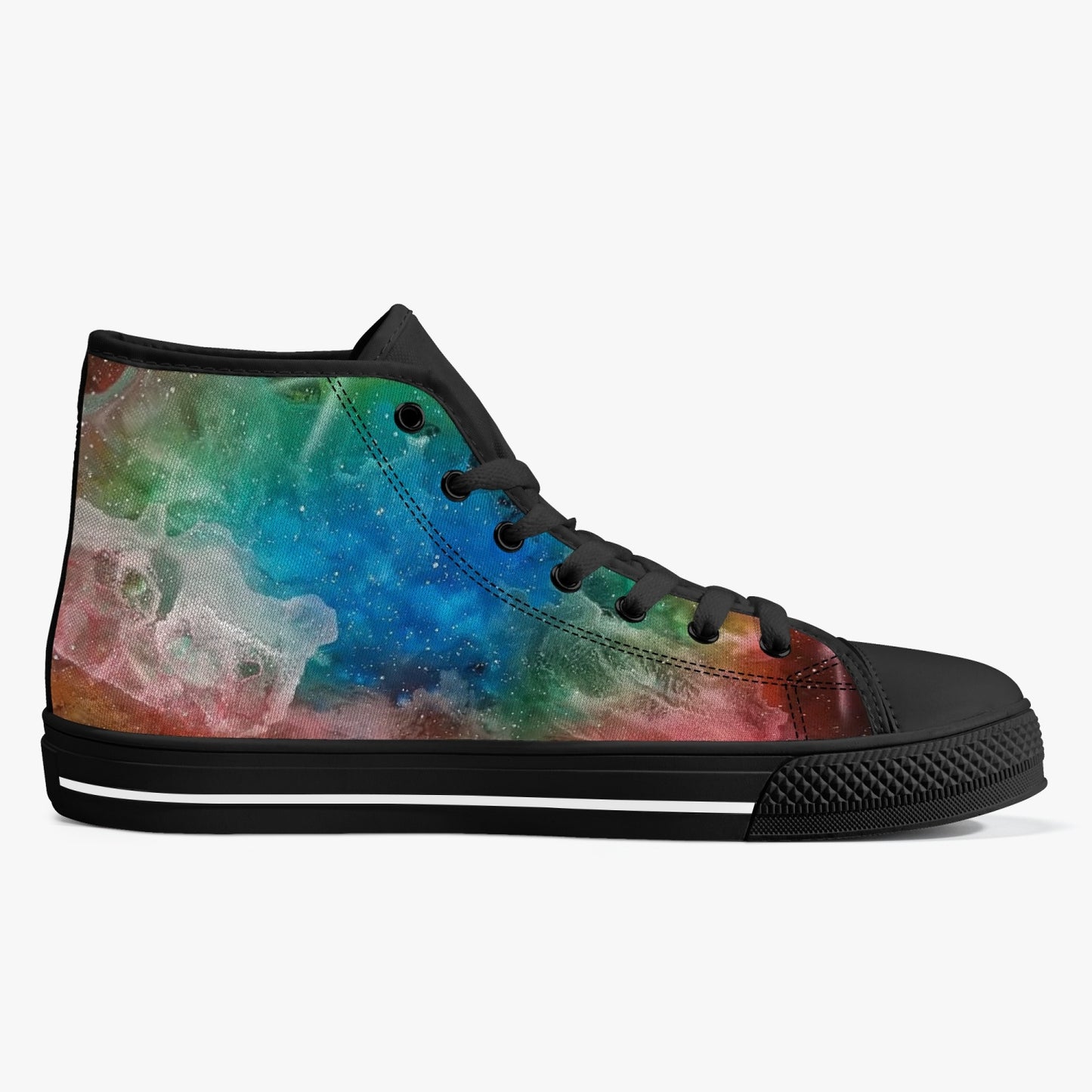 NEBULA Classic High-Top Canvas Shoes - White/Black