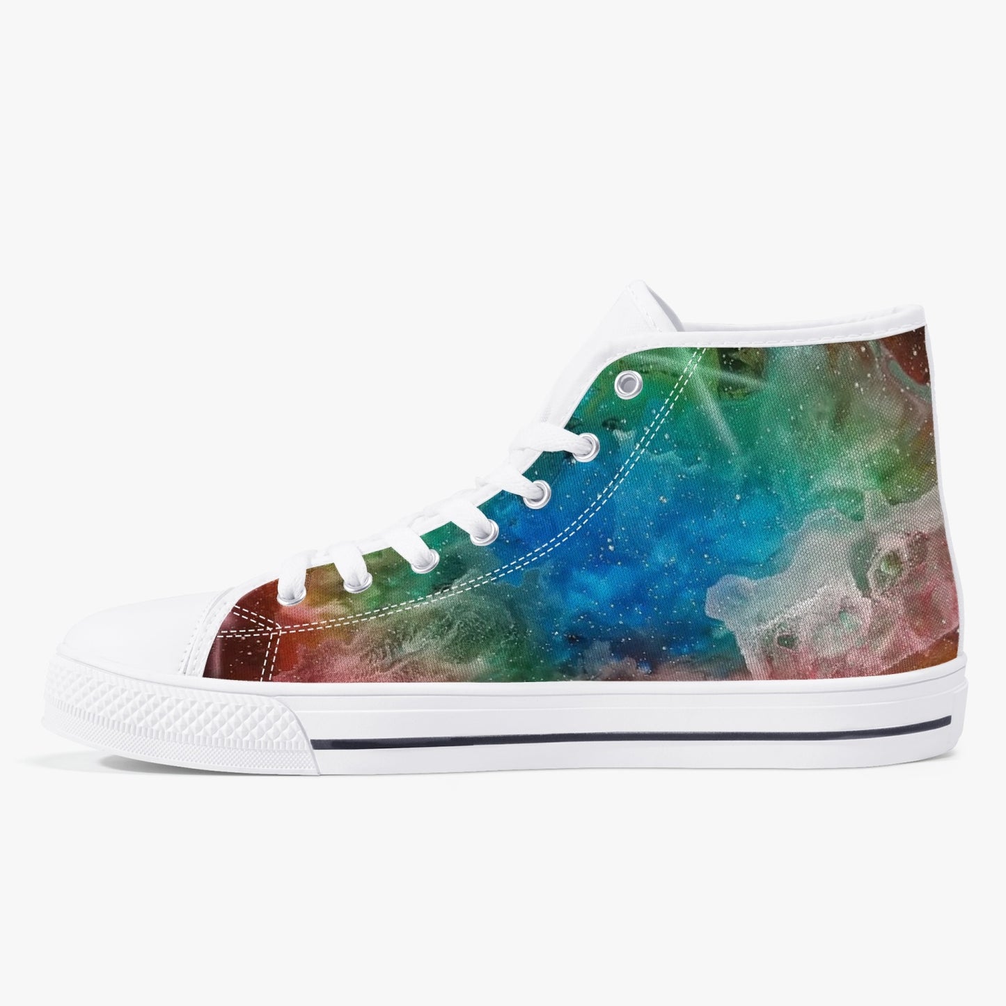 NEBULA Classic High-Top Canvas Shoes - White/Black