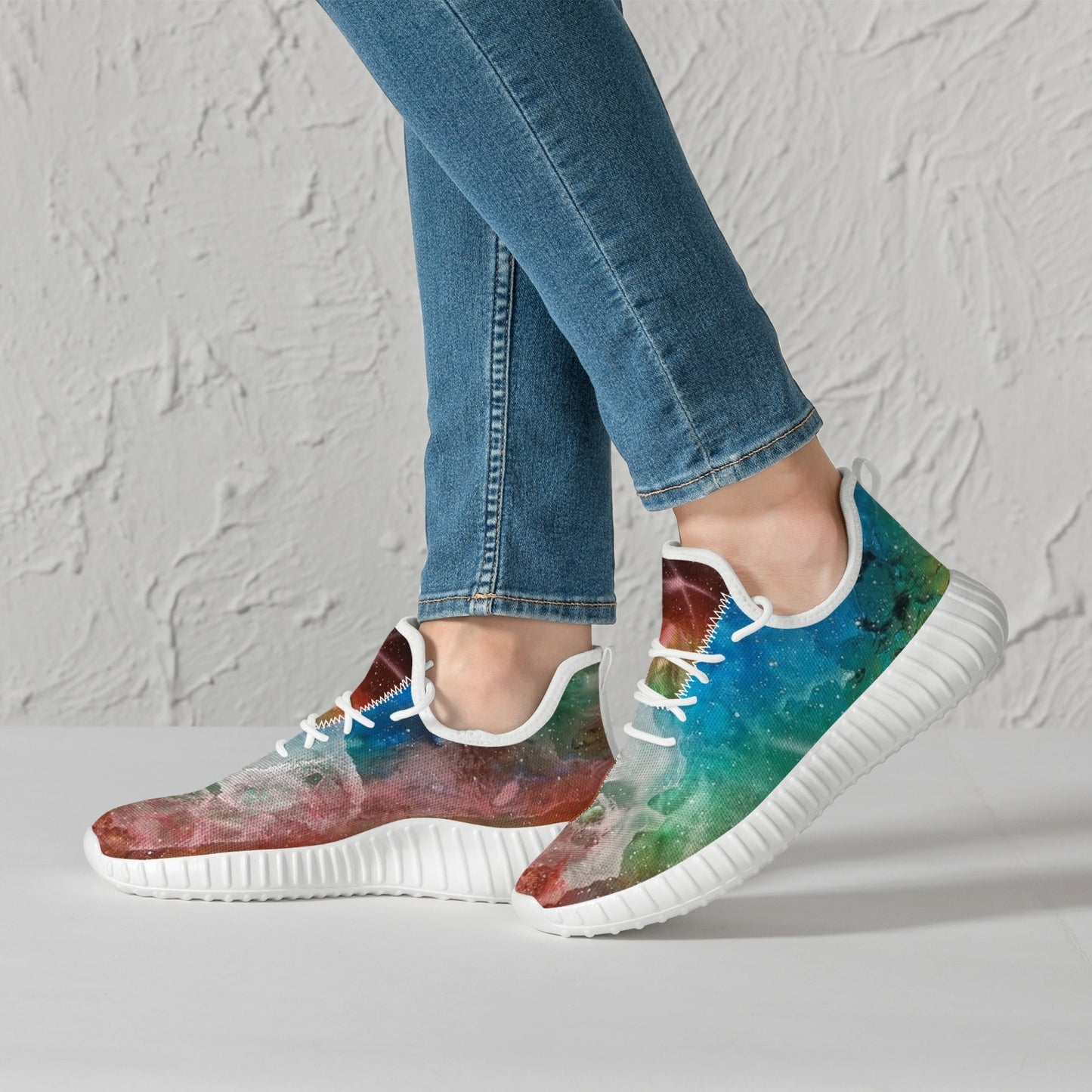 NEBULA Mesh Knit Sneakers - White/Black