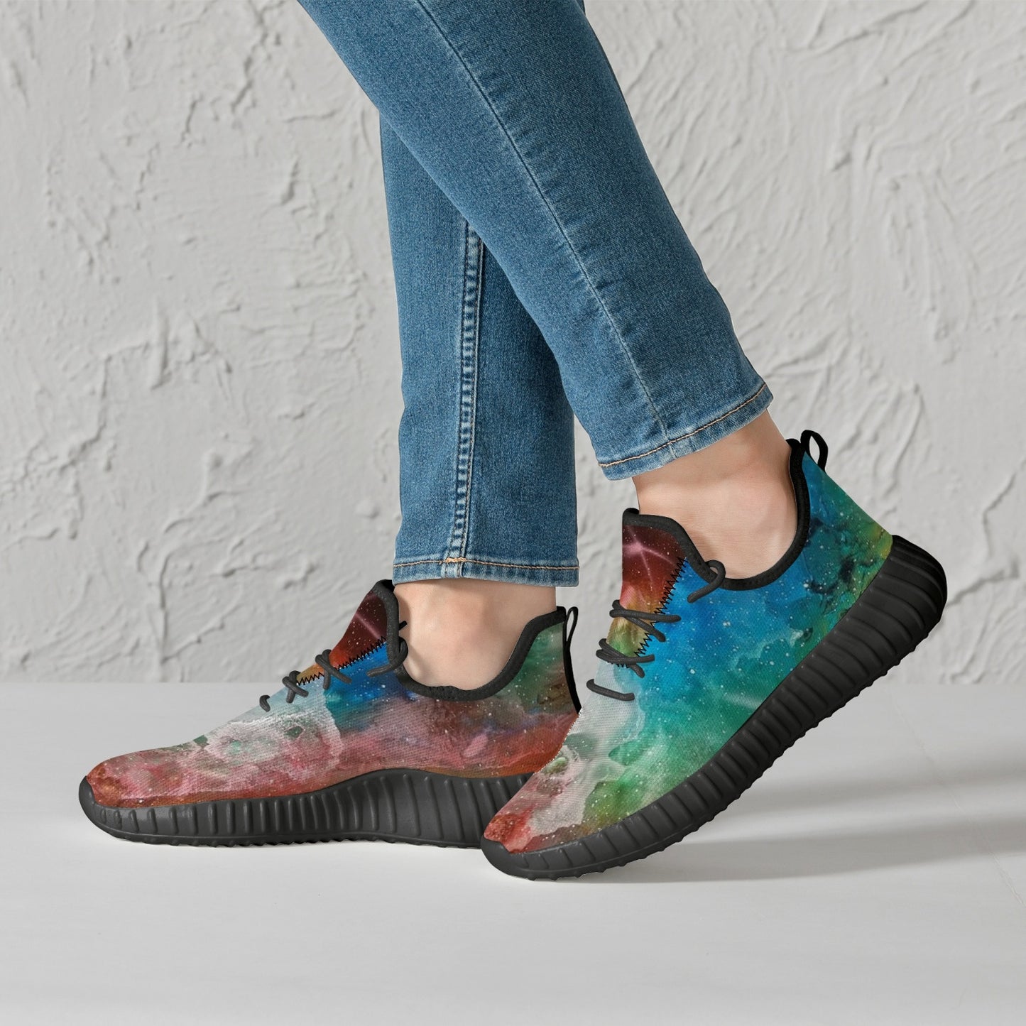 NEBULA Mesh Knit Sneakers - White/Black