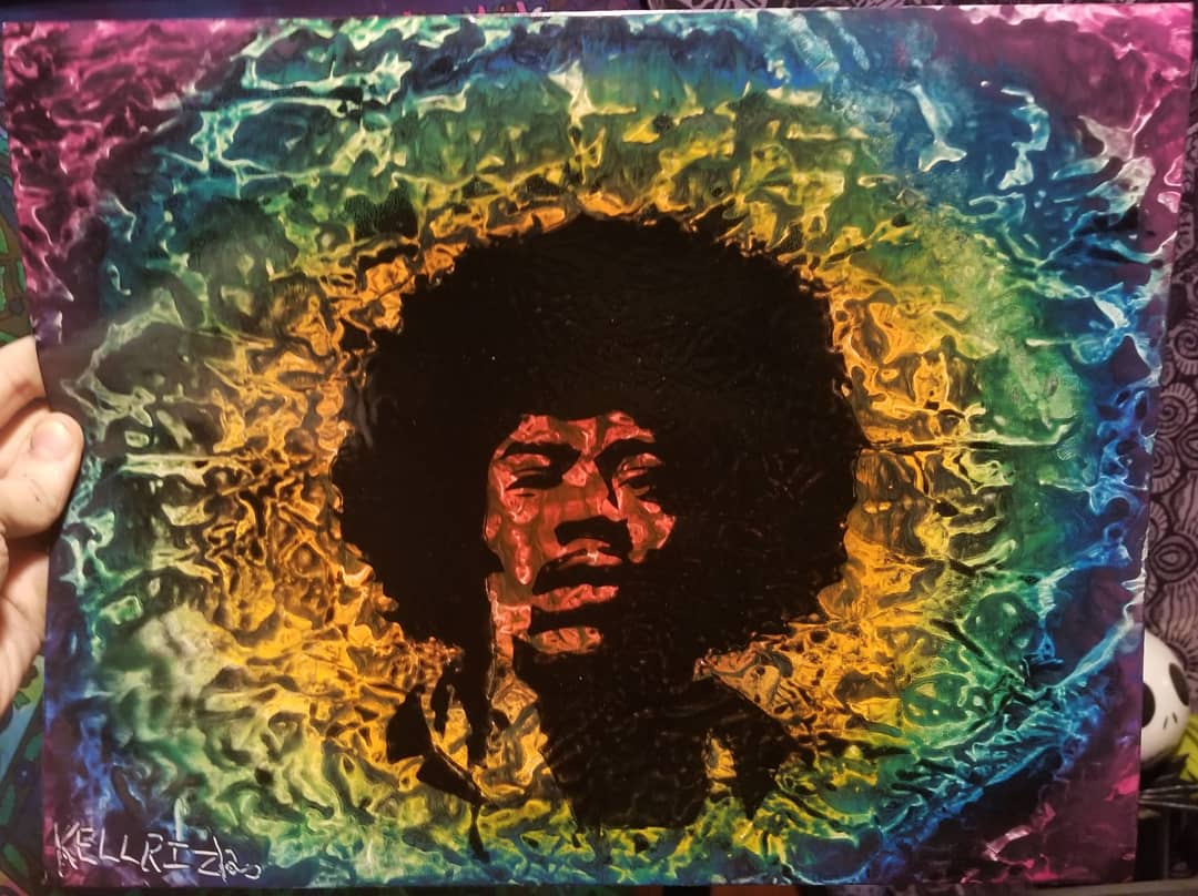 Rainbow Jimi Hendrix Original Painting