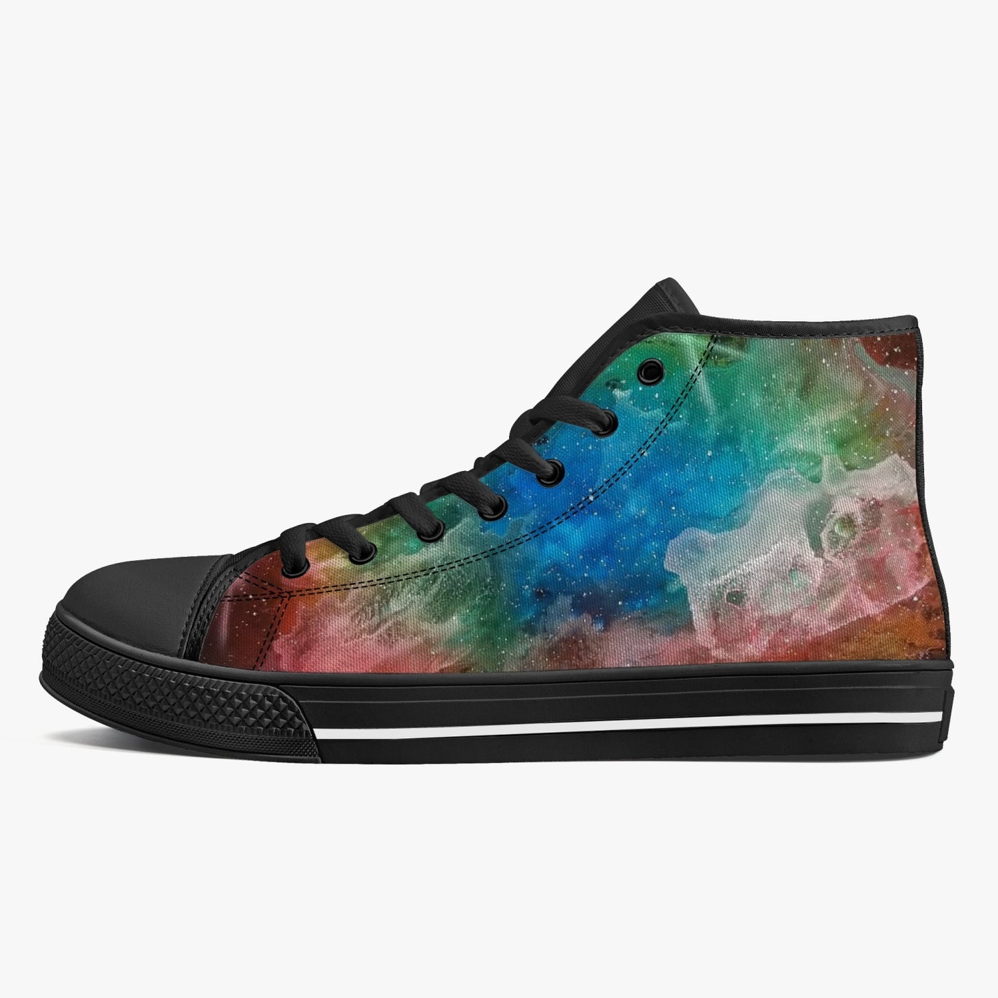 NEBULA Classic High-Top Canvas Shoes - White/Black