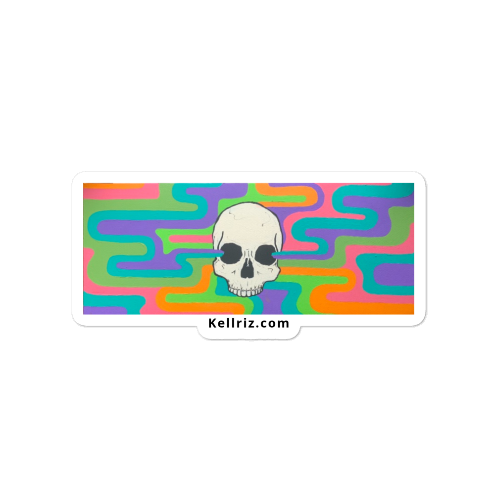 Psychedelic Skull Bubble-free stickers