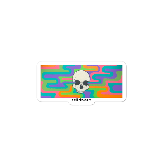 Psychedelic Skull Bubble-free stickers