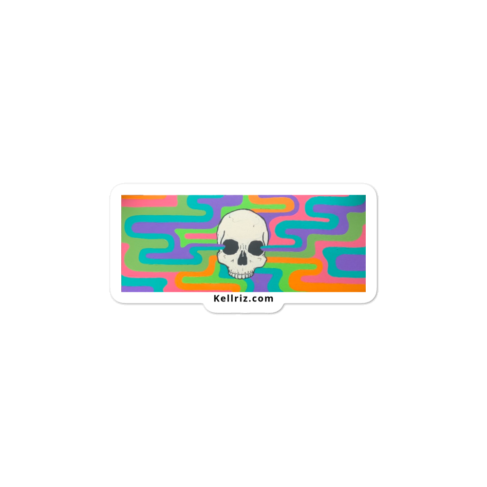 Psychedelic Skull Bubble-free stickers