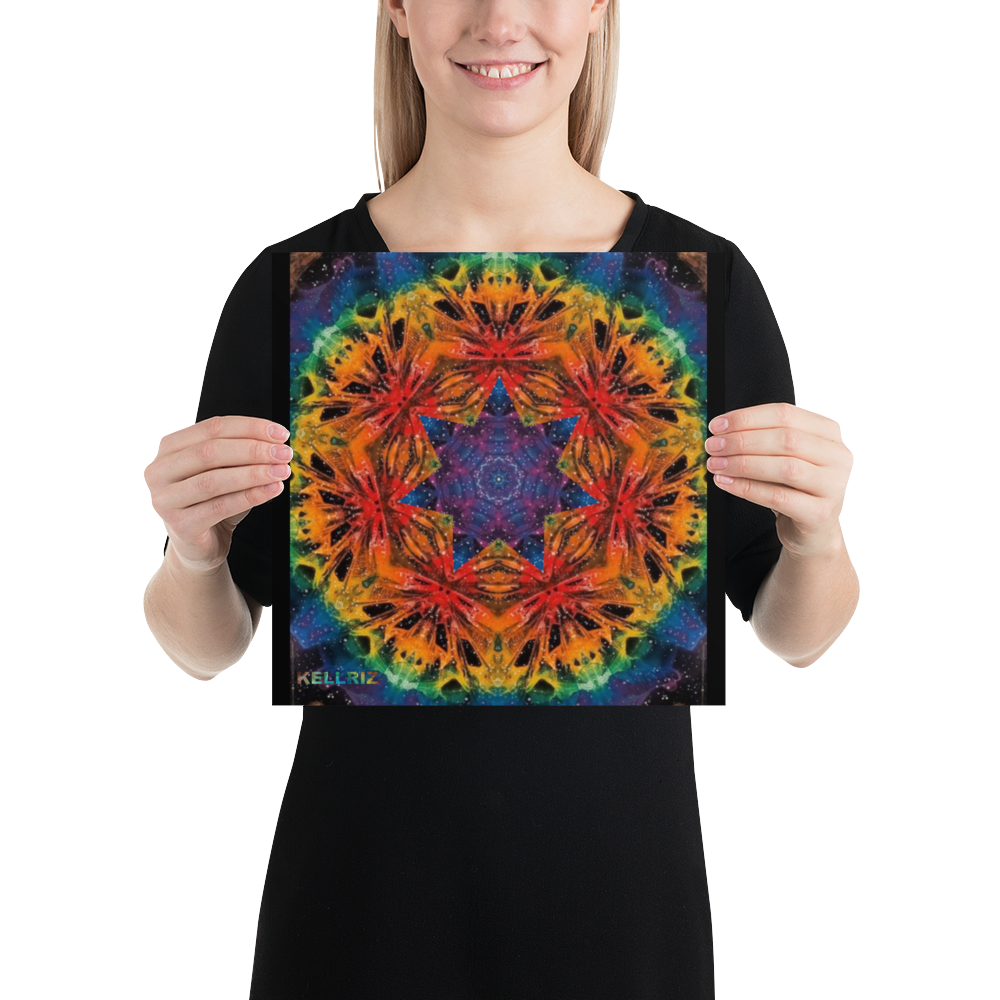 Rainbow Mandala paper poster