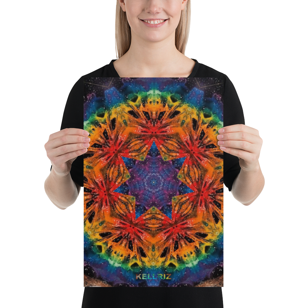 Rainbow Mandala paper poster