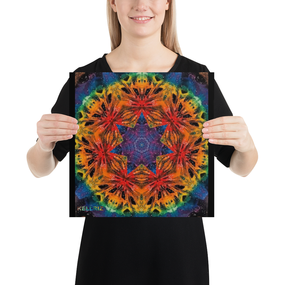 Rainbow Mandala paper poster