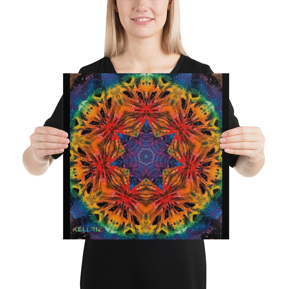 Rainbow Mandala paper poster
