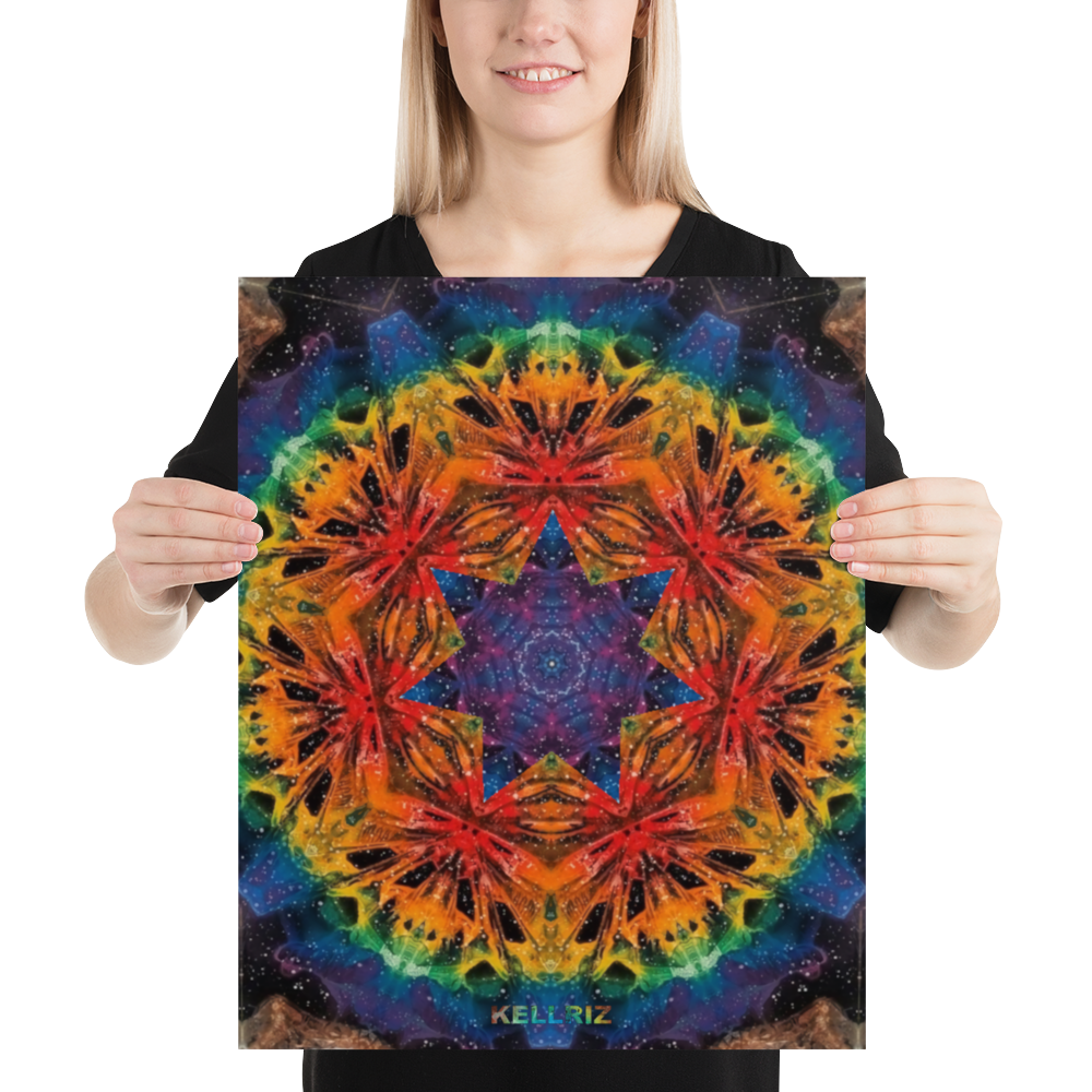 Rainbow Mandala paper poster