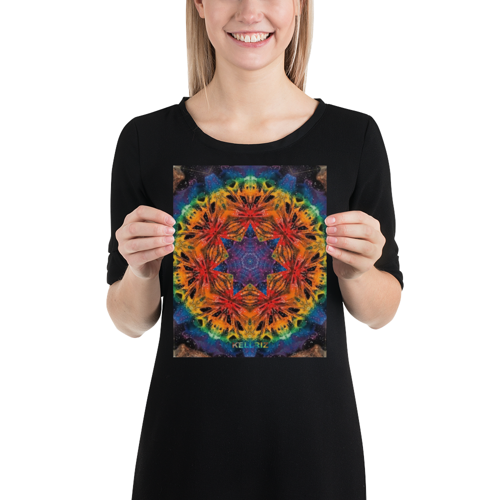 Rainbow Mandala paper poster