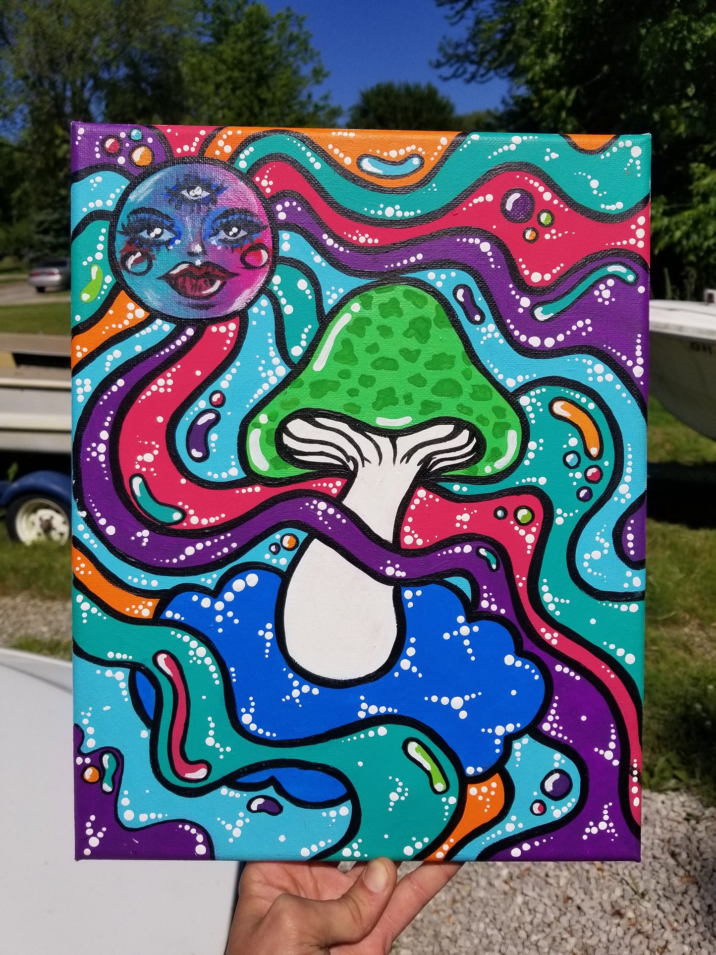 Colorful Mushroom Painting