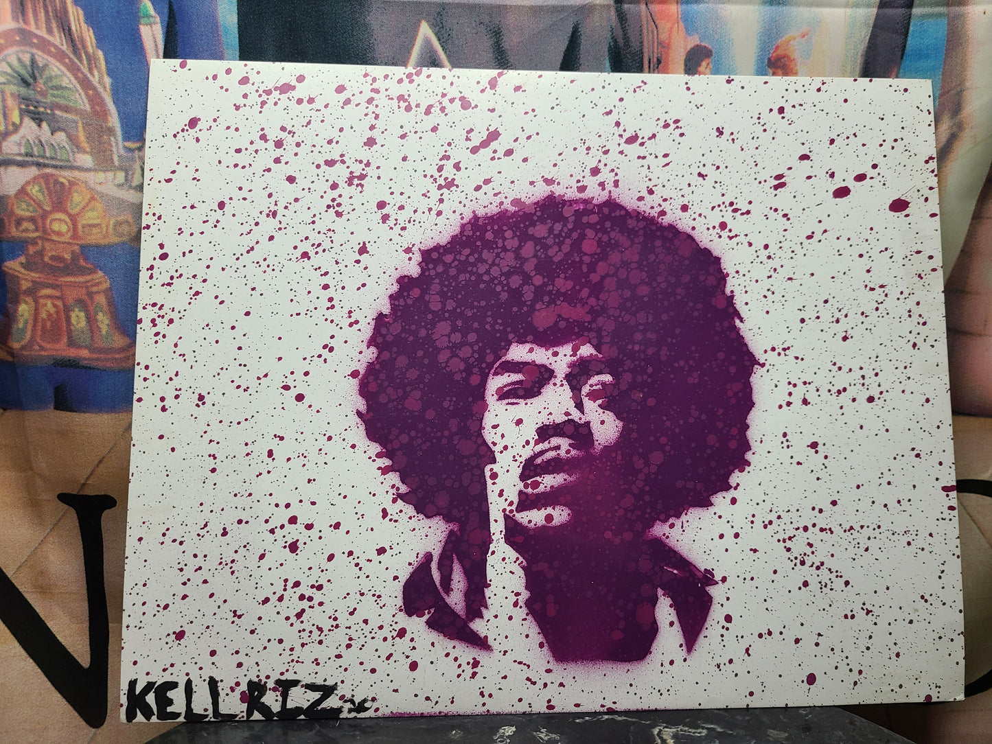 Purple splatter Jimi hendrix