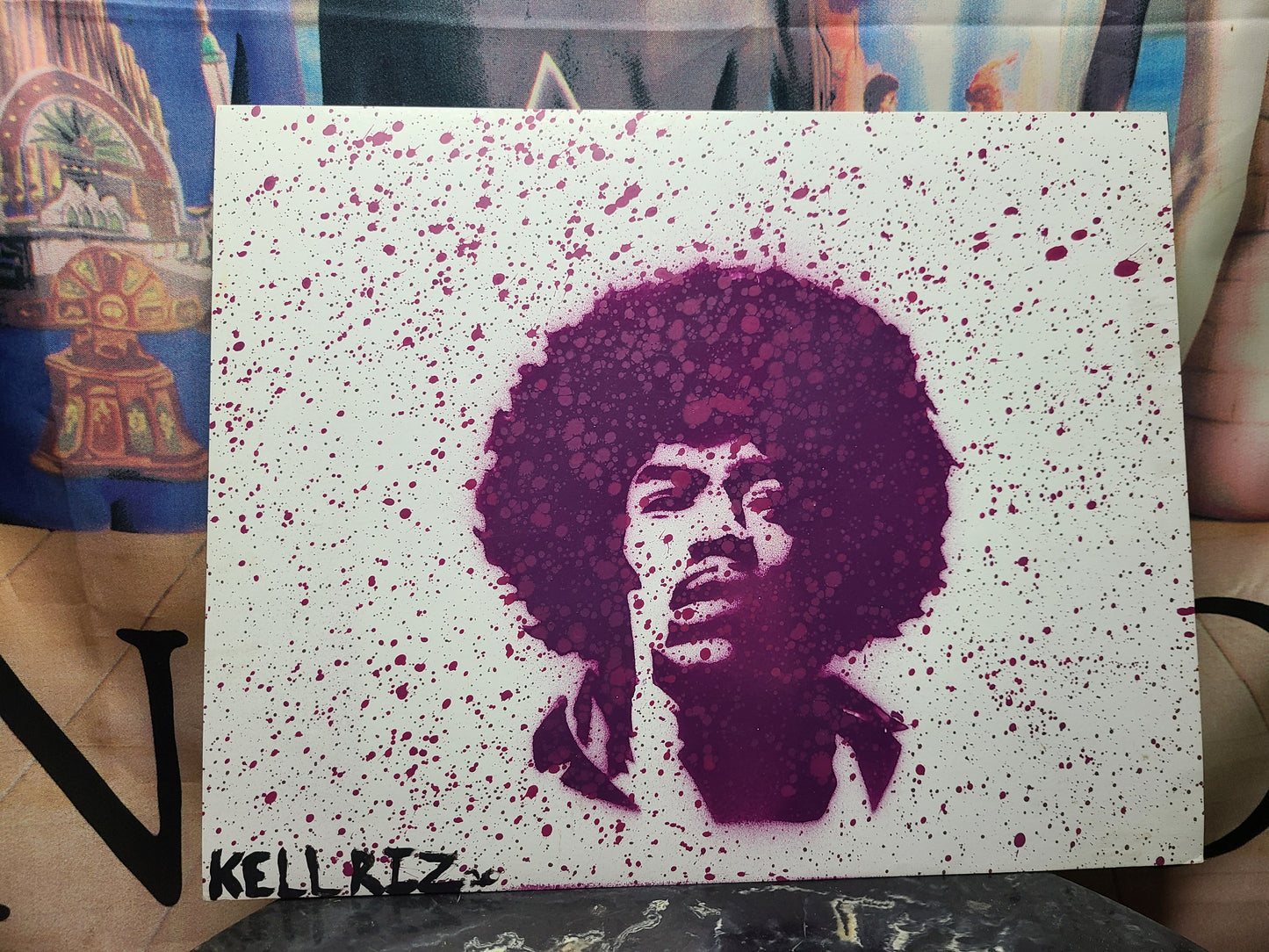 Purple splatter Jimi hendrix