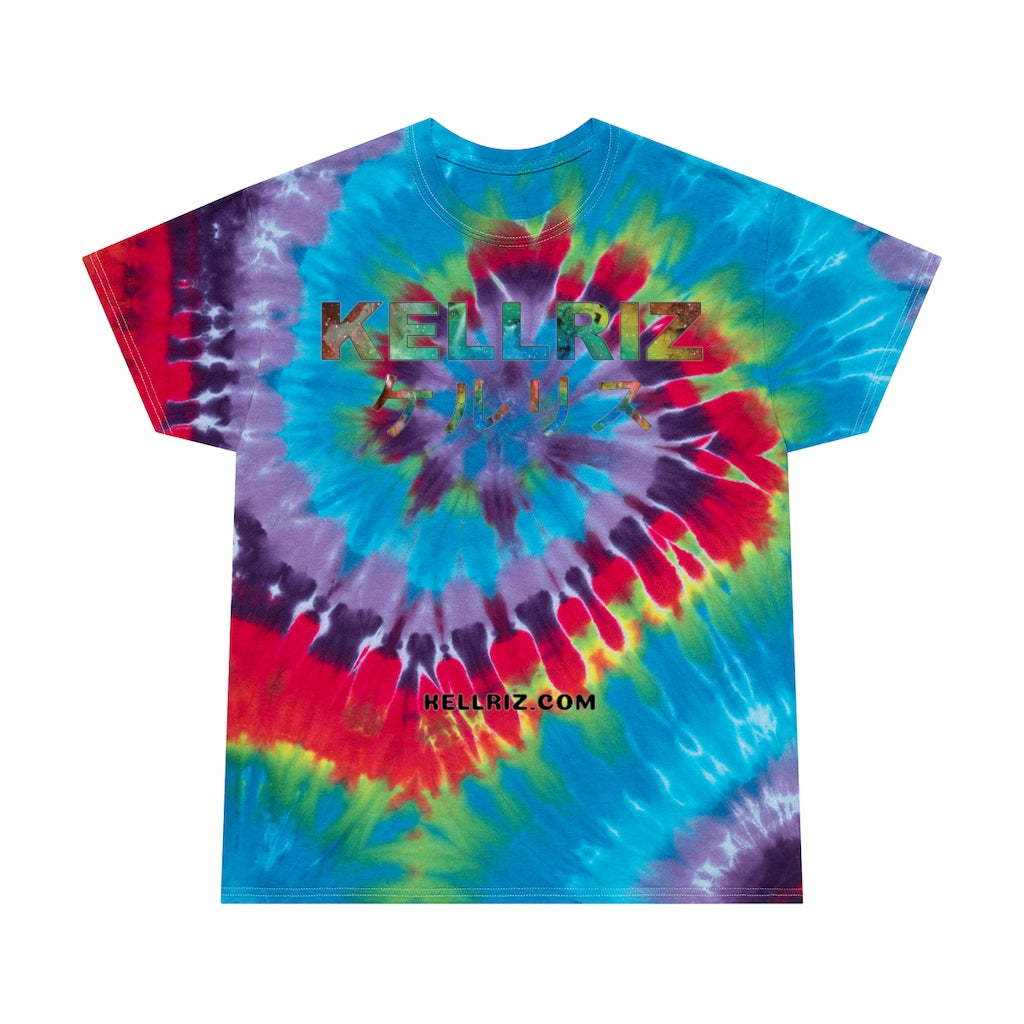 KELLRIZ Tie-Dye Tee, Spiral Japanese text