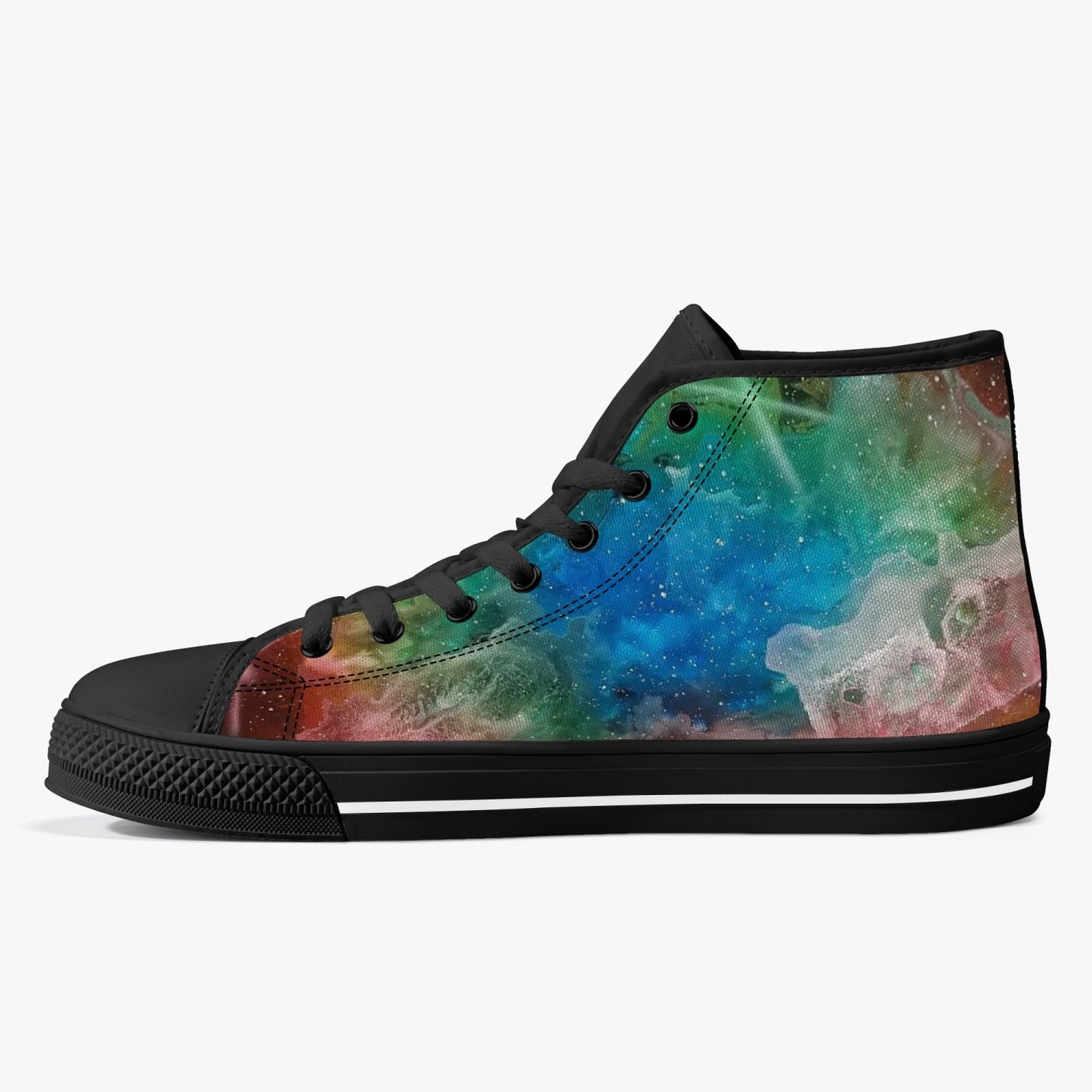 NEBULA Classic High-Top Canvas Shoes - White/Black