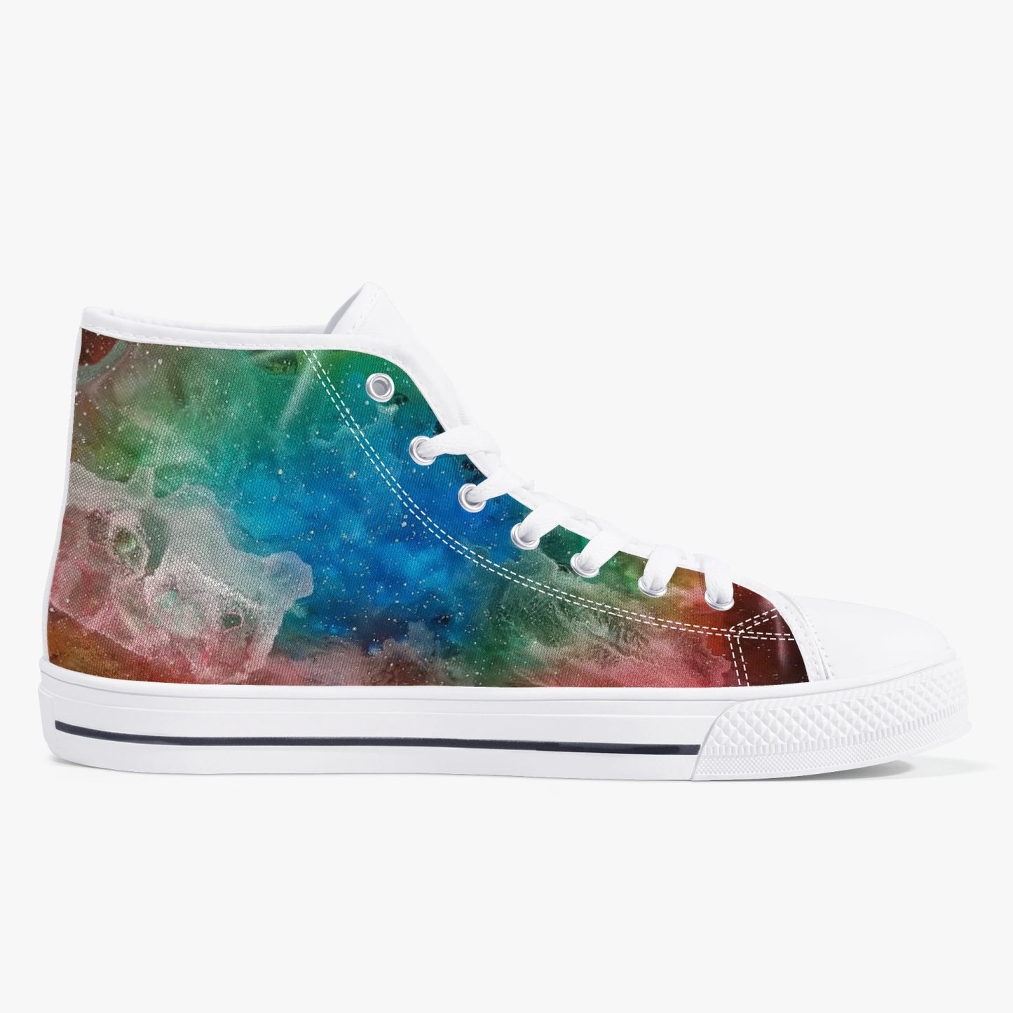 NEBULA Classic High-Top Canvas Shoes - White/Black