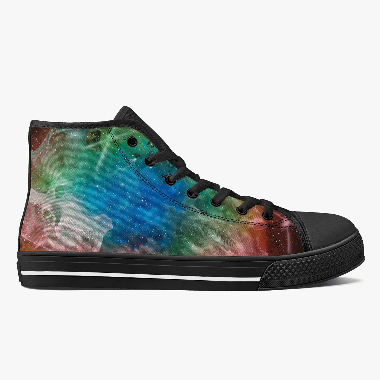 NEBULA Classic High-Top Canvas Shoes - White/Black