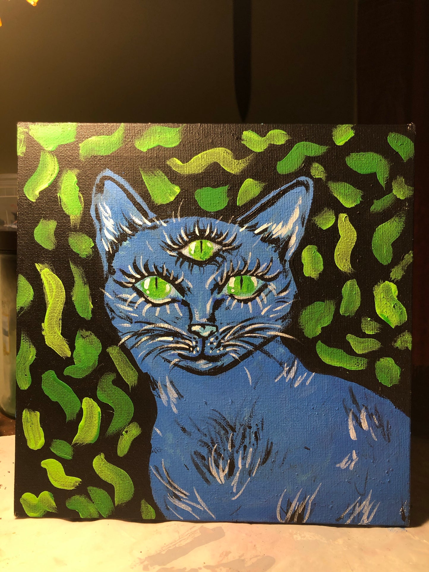 Blue third eye cat