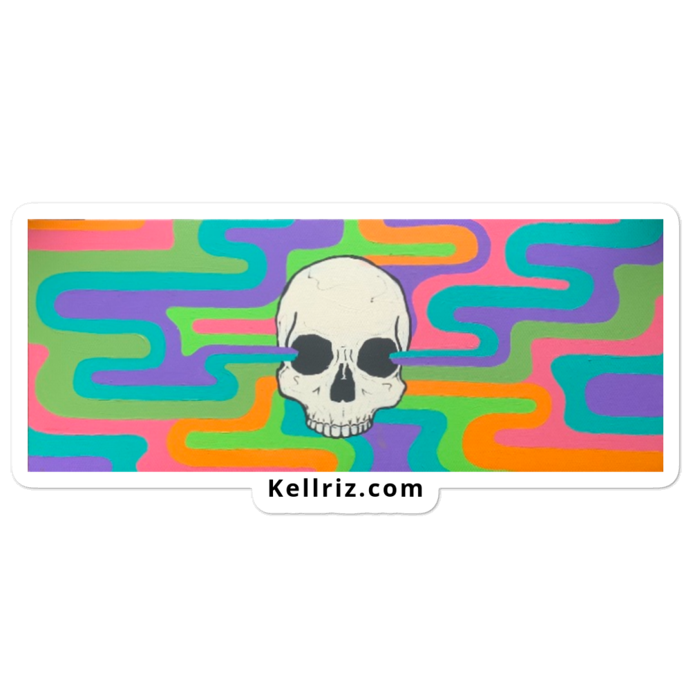 Psychedelic Skull Bubble-free stickers