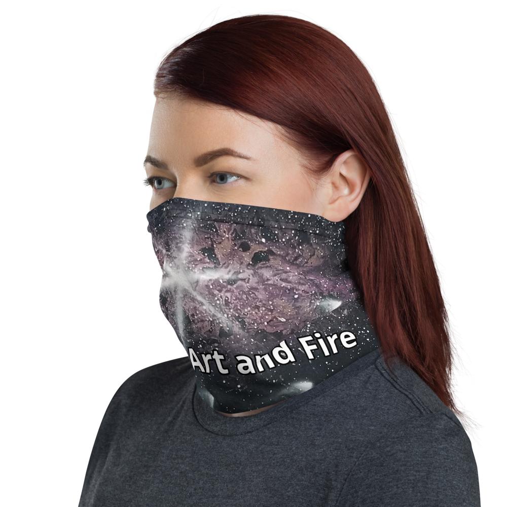 Purple galaxy mountains Mask