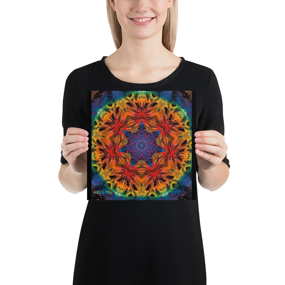 Rainbow Mandala paper poster