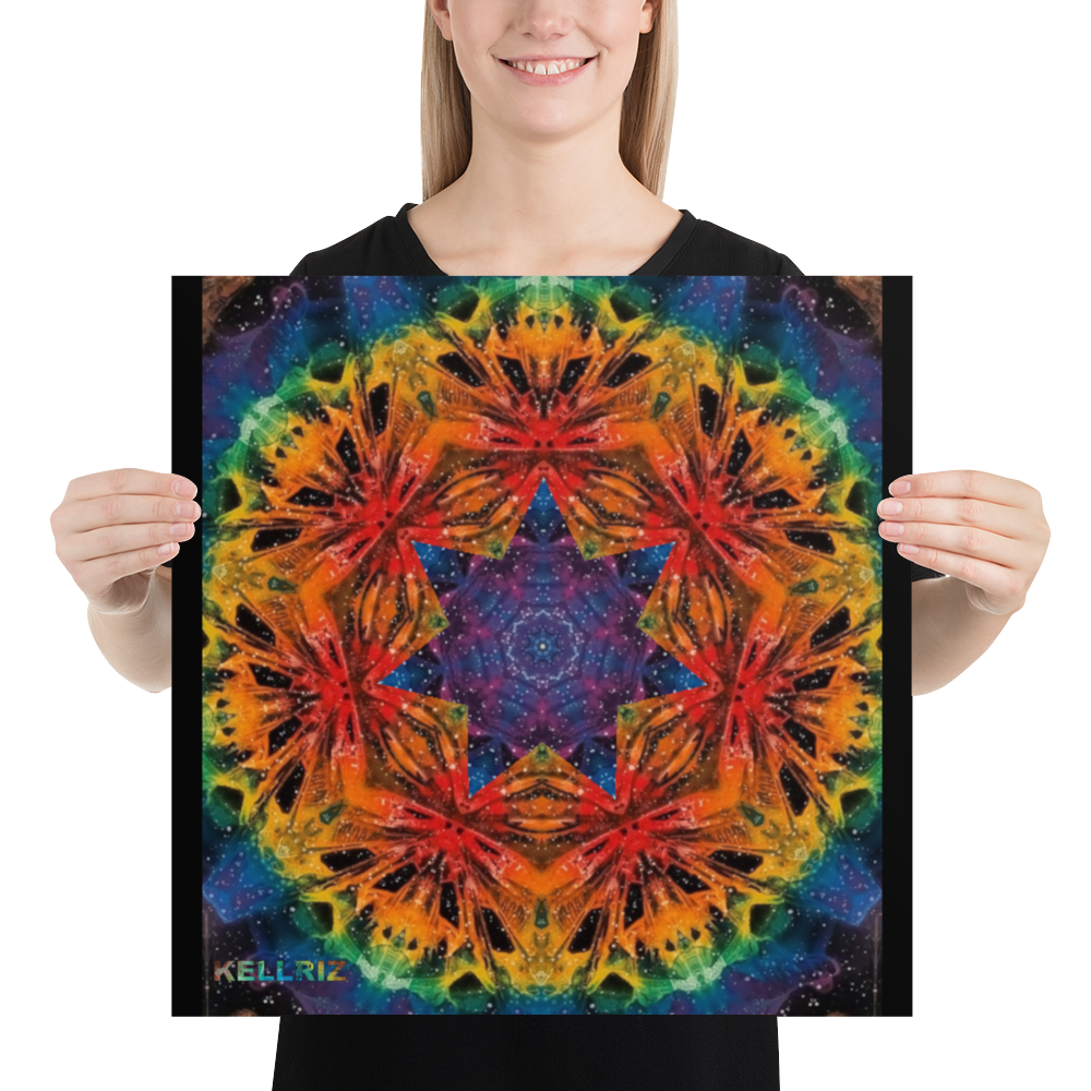 Rainbow Mandala paper poster